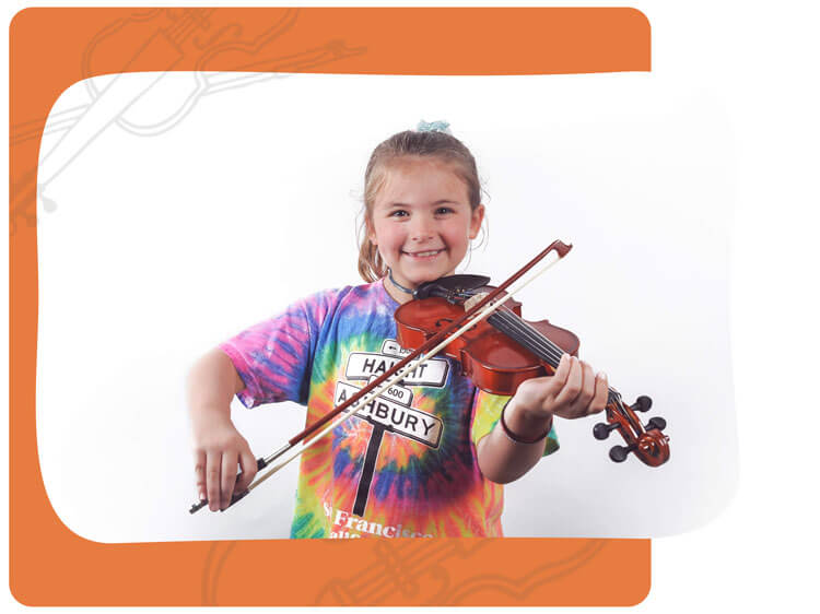 Girl Takes Violin Lessons