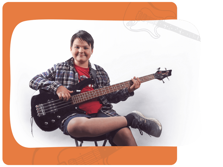 Boy Taking Bass Guitar Lessons Mississauga
