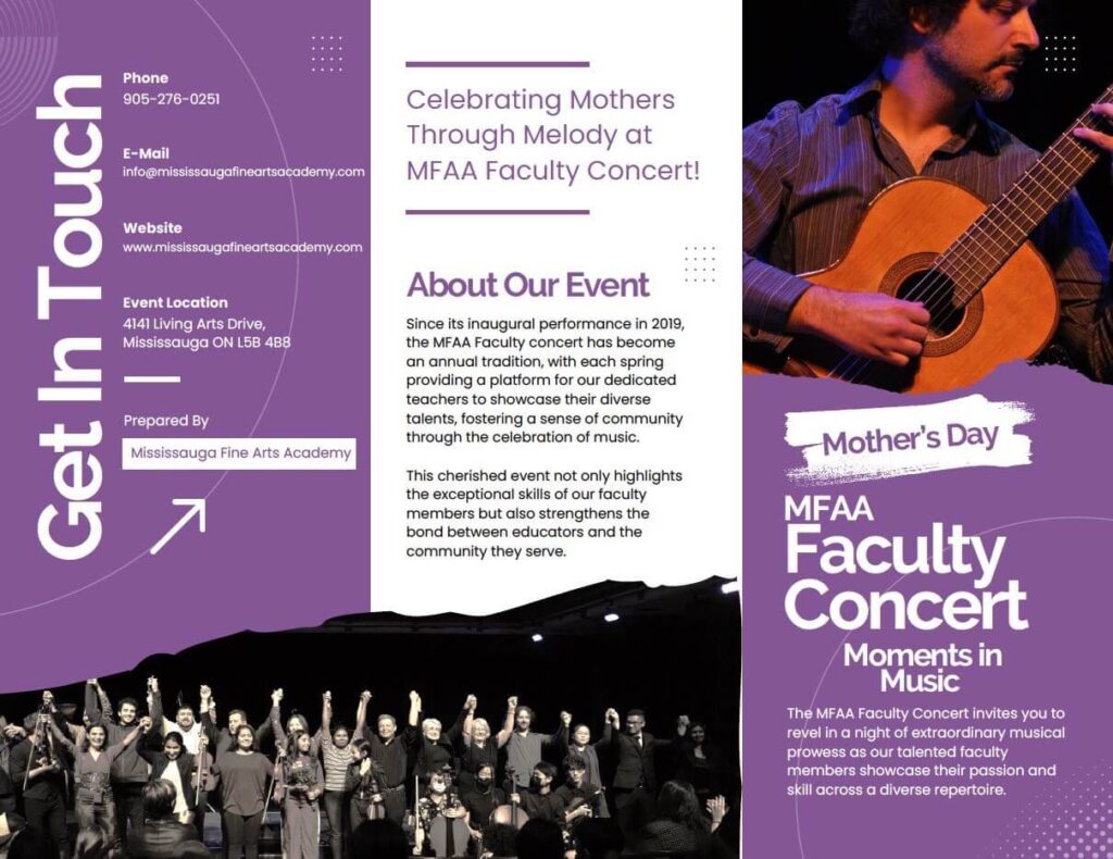 MFAA Faculty Concert 2024 Trifold Brochure