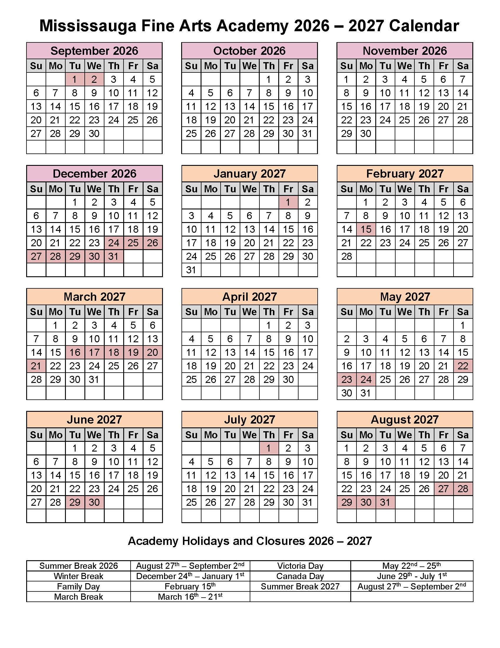 mfaa calendar september 2026 august 2027 v1